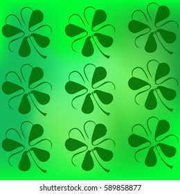 Green gradient mesh background with dark green shamrock pattern