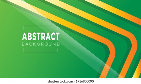 Green Gradient modern abstract background premium vector with Gold Curve