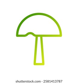 Green Gradient Mushroom Icon Minimal Illustration