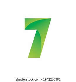green gradient number 7 vector logo