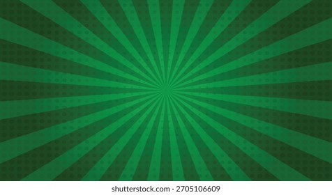 Gradiente verde pop art fundo em estilo de quadrinhos desenhos animados com linhas e círculos.
