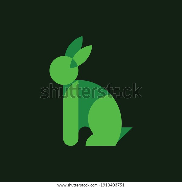 Green Gradient Rabbit Color Background Stock Vector (Royalty Free ...