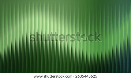 Green gradient ribbed glass background with wave texture. Vertical metal reed window pattern with 3D light lines and fluted plastic. Frosted industry plate with premium polycarbonate.