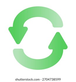 Ilustração de seta giratória de gradiente verde.