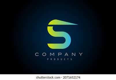 green gradient S alphabet letter logo icon. Creative design for company and business 