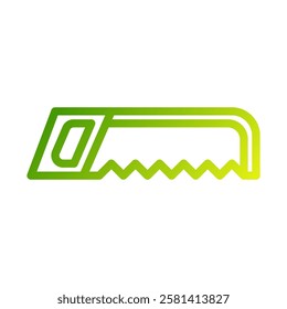 Green Gradient Saw Icon Tool Construction Design