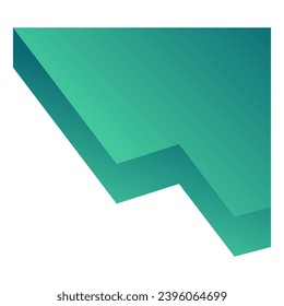 Green gradient shapes for paper corners. Vector illustration.