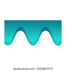 Green gradient shapes for paper corners. Vector illustration.