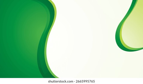 Green gradient smooth curved wave background illustration