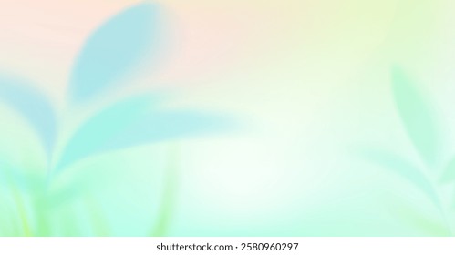 Green gradient spring background. Abstract gradation green and yellow color backdrop, spring or summer blur leaves. Soft gradient mesh illustration