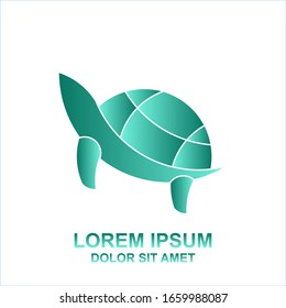 Green gradient turtle logonice for turtle conservation or turtle lover community