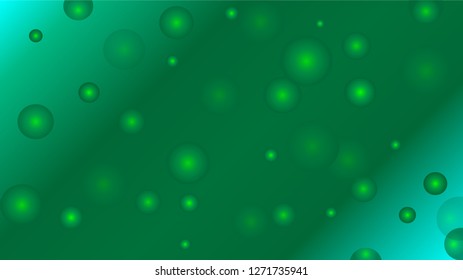 Green gradient vector background with bubbles randomly placed all over 