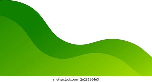 Green gradient wave background with smooth curves and flowing abstract design, suitable for eco or nature themes.