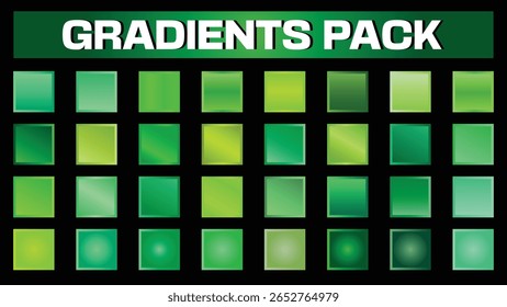 Green Gradients Pack Esmeralda Jade limão mint sutil a vibrante paleta para arte de ilustração de design
