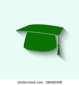 green Graduation cap icon