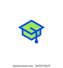 Green Graduation Cap Icon Education and Graduation