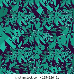 Аbstract green graffiti seamless pattern, vector.