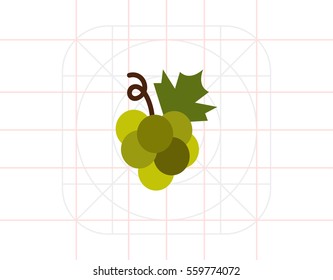 Green grape bunch icon