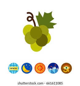 Green grape bunch icon