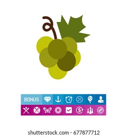 Green grape bunch icon