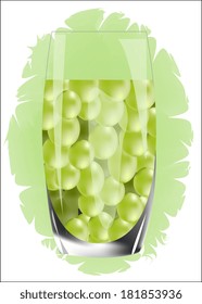 green grape juice vector illustration isolated on white 