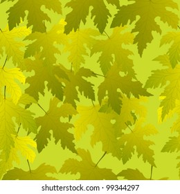 Green grape leaves seamless pattern, easy to edit, paste to illustrator pattern box.