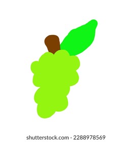 Green grape on white background