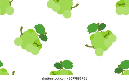 Fondo de fruta de patrón transparente de uva verde.