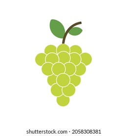 Green grape vector icon on white background. Grape icon, great design for any purposes. Vector isolated symbol illustration.