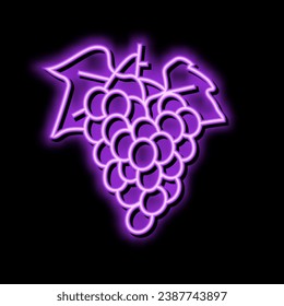 green grapes bunch neon light sign vector. green grapes bunch illustration