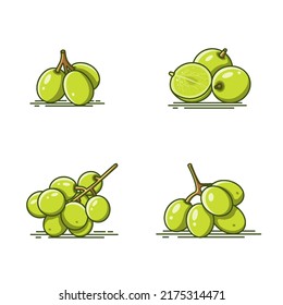 Green Grapes Fruit icon vector illustration 