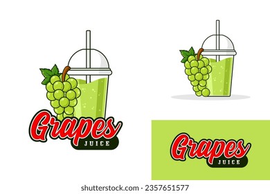 Uvas verdes jugo de bebida logo colección de ilustración de diseño para productos de marca, logotipo de tienda, sello, banner y más