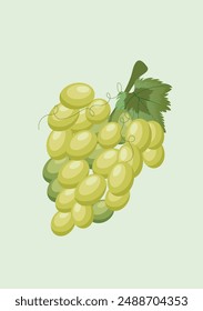 Green grapes and light coloured leafs