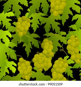 Green grapes seamless pattern, easy to edit, paste to illustrator pattern box.