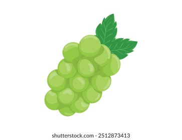 Green grapes. Simple flat illustration.