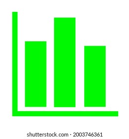 Icono de Green Graph en estilo plano de moda aislado en fondo blanco. Símbolo de barra de gráfico para el diseño de su sitio web, logotipo, aplicación, interfaz de usuario. Ilustración vectorial.