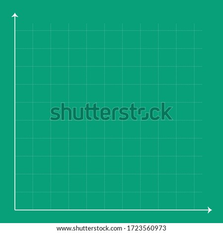 Green graph paper, blue line with x axis, y axis
