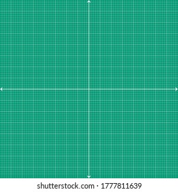 The green graph paper has white lines with a white x axis and a white y axis.