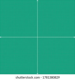 The green graph paper has white lines with a white x axis and a white y axis.