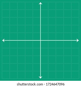 Green graph paper, white line with x axis, y axis