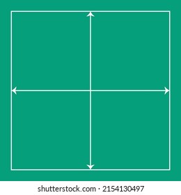 Green graph paper, white line with x axis, y axis