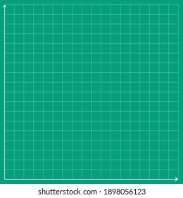 Green graph paper with white lines and white xy lines