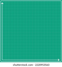 Green graph paper, white lines with white x and y lines, grid