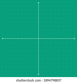 Green graph paper with white point pattern and white x y line
