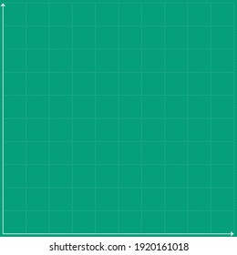 Green graph paper with white point pattern and white x y line