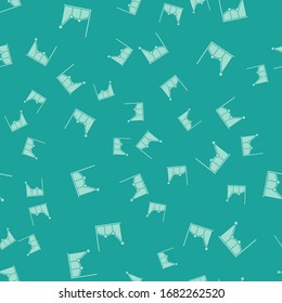 Green Graph, schedule, chart, diagram, infographic, pie graph icon isolated seamless pattern on green background.  Vector Illustration