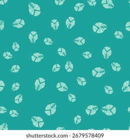 Gráfico verde, horario, gráfico, diagrama, infografía, icono de gráfico circular aislado patrón transparente sobre fondo verde.  Ilustración vectorial