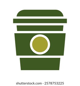 Green Graphic Icon of a Takeout Coffee Container