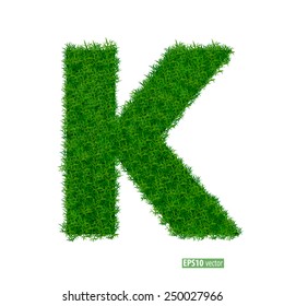 Green grass alphabet. Vector illustration.