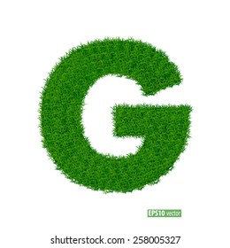 Green grass alphabet. Vector illustration.